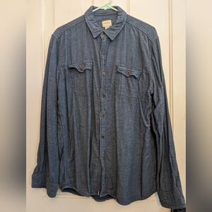 Men's Old Navy Heather Blue Button-up LS XL Shirt